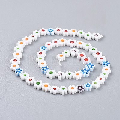 Handmade Millefiori Glass Bead Strands LAMP-J035-8mm-11-1