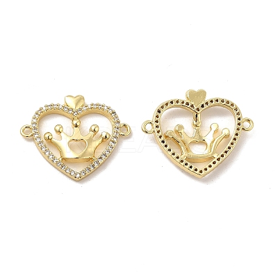 Brass Micro Pave Clear Cubic Zirconia Connector Charms KK-E068-VB045-1