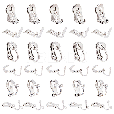 60Pcs 3 Style 304 Stainless Steel Clip-on Earring Findings FIND-DC0001-02-1
