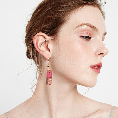 DIY Walnut Wooden Dangle Earring Making Kits DIY-OC0006-72-1