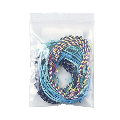 14Pcs 7 Colors Cotton Cord Bracelet Set for Men Women BJEW-FS00025-02-1