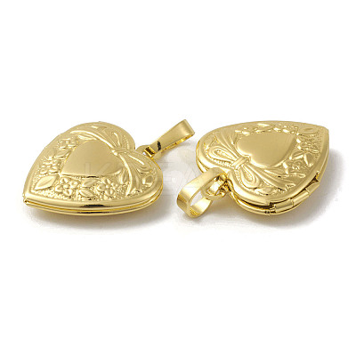 Rack Plating Brass Locket Pendants KK-G452-06G-1