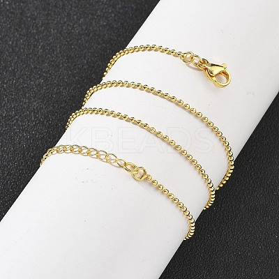 Brass Faceted Ball Chains Necklaces for Women NJEW-D302-21G-1