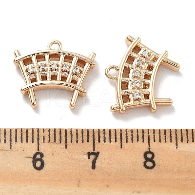 Brass Micro Pave Cubic Zirconia Charms KK-M102-54G-1