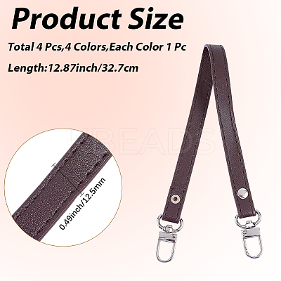 4Pcs 4 Colors Imitation Leather Bag Handles FIND-CL0001-43-1
