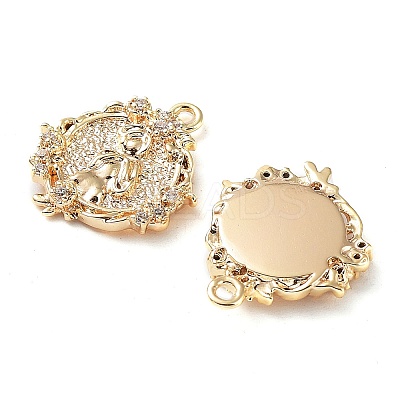 Rack Plating Brass Micro Pave Cubic Zirconia Pendants KK-K333-81G-1