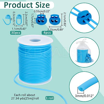 1Roll Hollow Pipe PVC Tubular Synthetic Rubber Cord RCOR-NB0001-02B-1