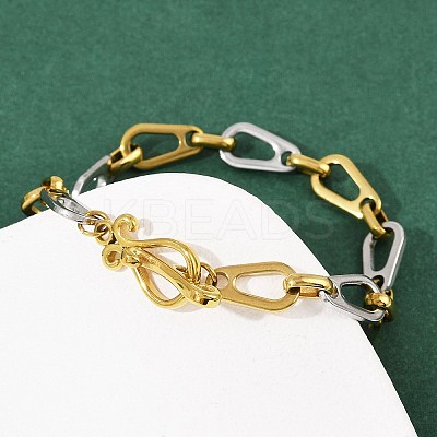304 Stainless Steel Link Chain Bracelets for Women BJEW-C113-02GP-1