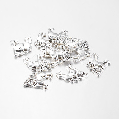 Tibetan Style Alloy Puppy Pendants TIBEP-A100654-S-LF-1