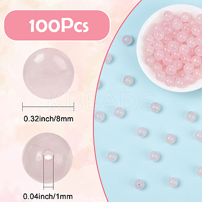 100Pcs Natural Rose Quartz Round Beads Strands G-SP0001-19C-1