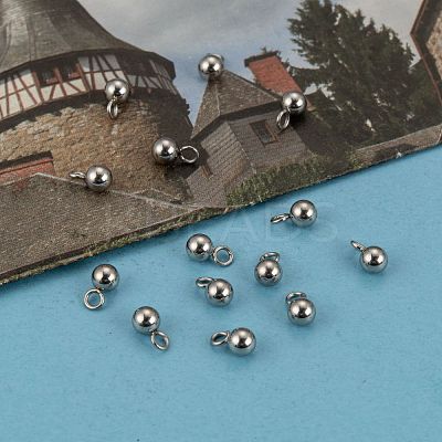 Tarnish Resistant 201 Stainless Steel 3D Ball Round Charms Pendants STAS-Q171-05-1