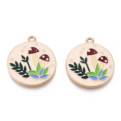 Autumn Theme Rack Plating Alloy Enamel Pendants X-ENAM-N055-085-1