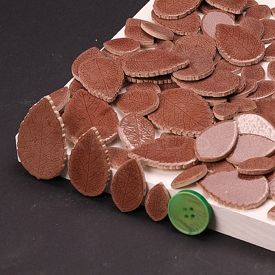 Leaf Shape Porcelain Mosaic Tiles PW-WG00441-03-1