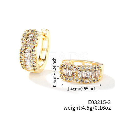 Circle Brass Micro Pave Cubic Zirconia Hoop Earrings for Women LS-PS5646-3-1