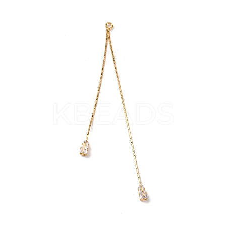 Brass Micro Pave Clear Cubic Zirconia Big Pendants KK-G510-07G-1
