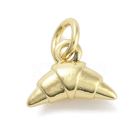 Rack Plating Croissant Brass Pendants X-KK-M293-02G-1