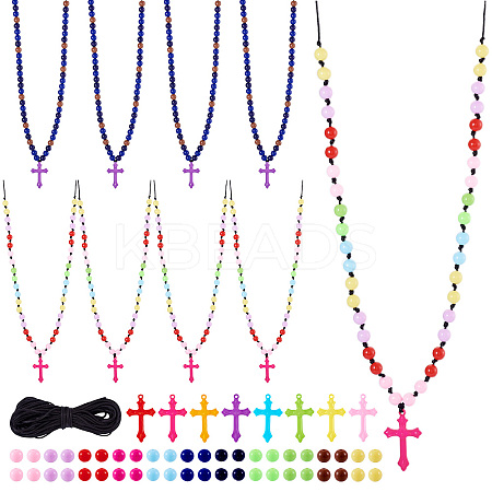 DIY Cross Acrylic Pendant Necklaces Jewelry Making Kit DIY-TA0011-11-1