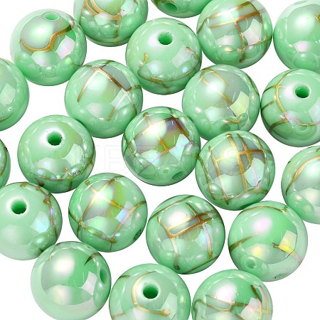UV Plating Rainbow Iridescent Acrylic Beads PACR-E001-02A-1