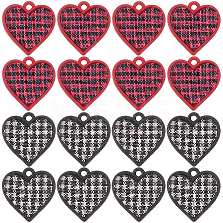16Pcs 2 Colors Spary Painted Alloy Polyester Pendants FIND-SC0016-84-1