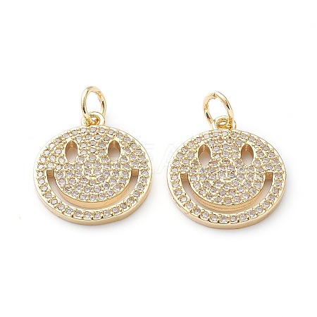 Brass Micro Pave Clear Cubic Zirconia Pendants LS-ZIRC-Z014-08G-1