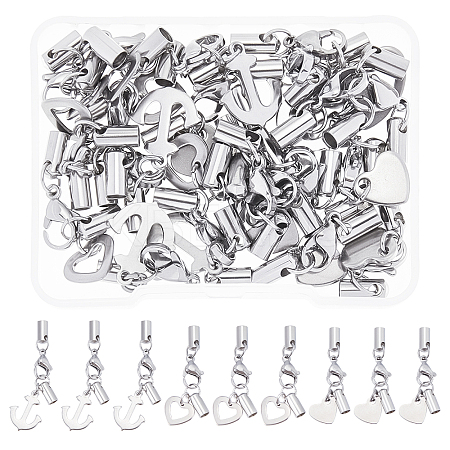 24 Sets 3 Style 304 Stainless Steel Lobster Claw Clasps FIND-FH0003-07-1
