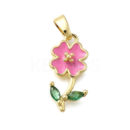 Brass Micro Pave Cubic Zirconia Pendants KK-V002-24G-01-1