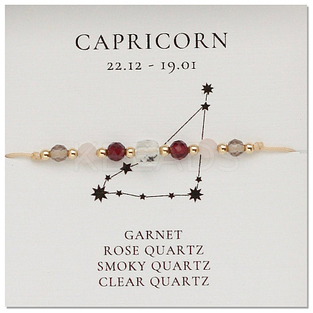 Natural stone constellation bracelet with 12 zodiac signs X-NR2952-5-1