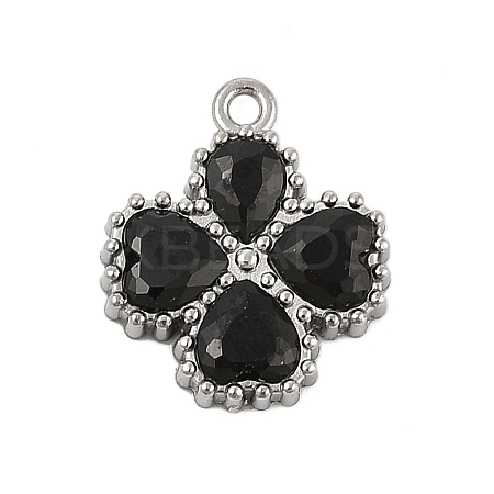 304 Stainless Steel Rhinestone Pendants STAS-E547-06D-P-1
