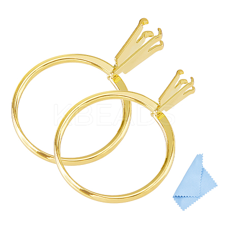 Aluminium Alloy Finger Rings Components FIND-DC0006-70G-1