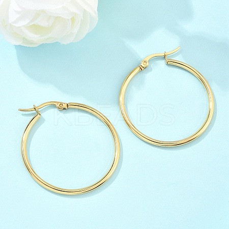 Ion Plating(IP) 304 Stainless Steel Hoop Earrings X-EJEW-N0016-11G-E-1