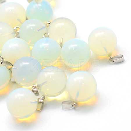 Round Opalite Pendants G-Q434-12-1
