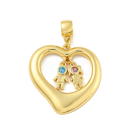 Brass Micro Pave Cubic Zirconia Pendants KK-N254-120B-G-1