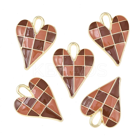 5Pcs Rack Plating Alloy Enamel Pendants ENAM-YW0006-59B-1
