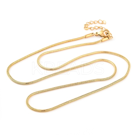 201 Stainless Steel Round Snake Chain Necklaces for Women LS-NJEW-G140-06C-G-1-1