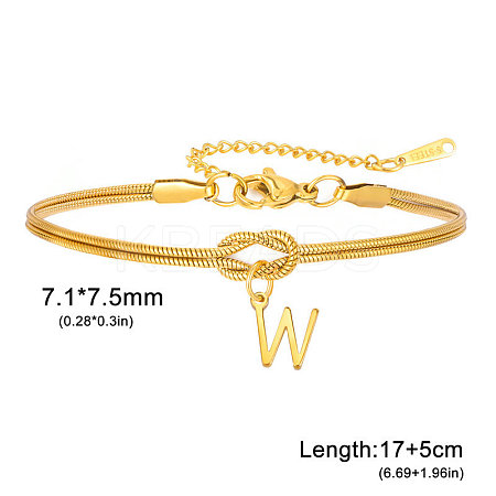 304 Stainless Steel Initial Charm Bracelets FS-WGD8E41-52-1