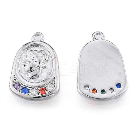 Brass Micro Pave Colorful Cubic Zirconia Pendants KK-N216-578P-1