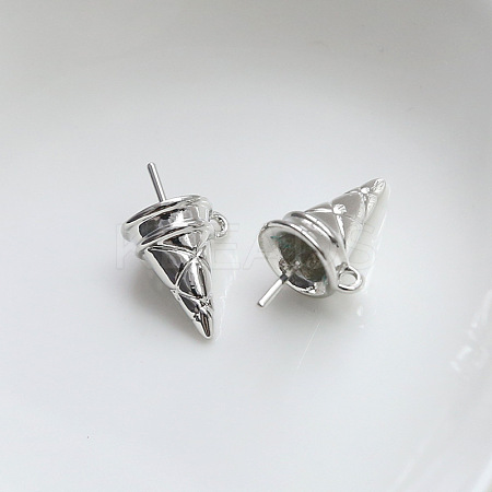 Brass Ice Cream Cone Peg Bail Pin Charms BAPE-PW0002-22B-1