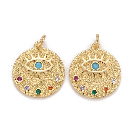 Brass Micro Pave Colorful Cubic Zirconia Pendants LS-KK-Z023-10G-1