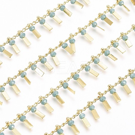 3.28 Feet Handmade Glass Beaded Chains X-CHC-I029-09N-1