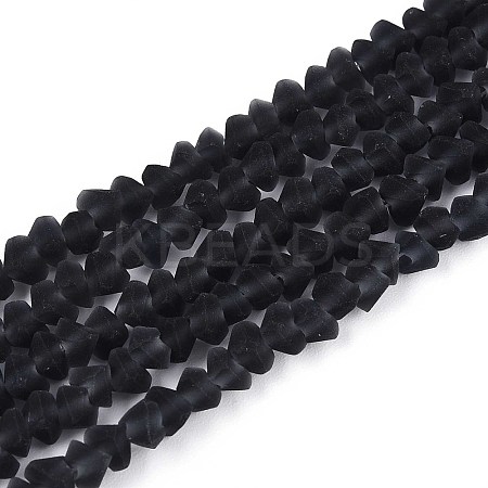 Frosted Transparent Glass Beads Strands LS-GLAA-N016-4mm-30-1