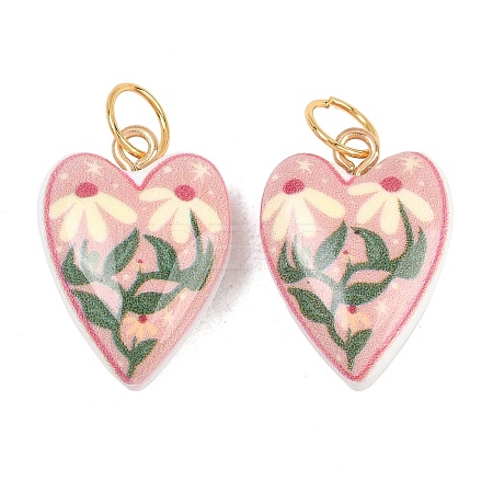 Printed Opaque Acrylic Pendants SACR-P036-01F-G-1