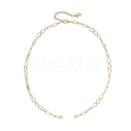 Brass Paperclip Chain Twisted Chain Necklace Making AJEW-JB01543-1