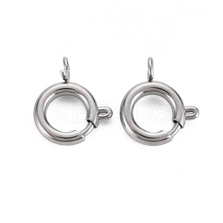 Non-Tarnish 304 Stainless Steel Spring Ring Clasps STAS-N095-049P-1