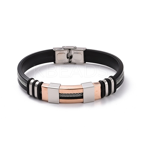 Men's Silicone Cord Bracelet BJEW-M206-02RGP-1