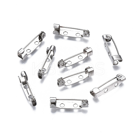 Tarnish Resistant 201 Stainless Steel Brooch Pin Back Safety Catch Bar Pins STAS-S117-021B-1