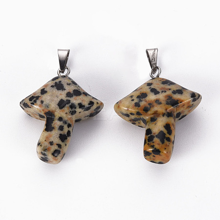 Natural Dalmatian Jasper Pendants G-R480-02E-1
