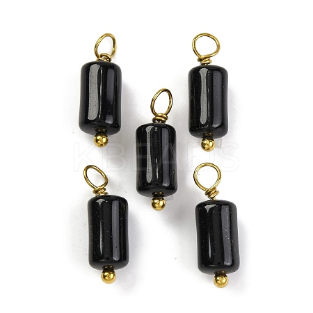 Natural Obsidian Cloumn Pendants STAS-H221-04G-08-1