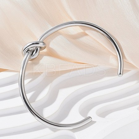 304 Stainless Steel Cuff Bangles for Women BJEW-C088-04P-1