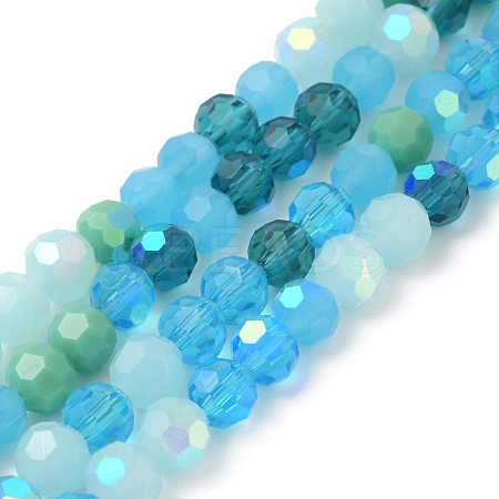 Electroplate Glass Beads Strands X1-EGLA-P048-A01-1