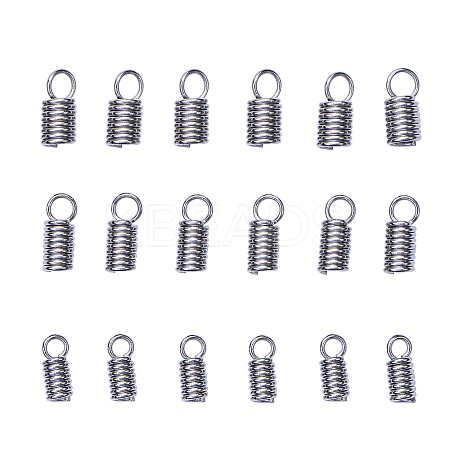 30Pcs 3 Size 304 Stainless Steel Coil Cord Ends STAS-CJ0001-152-1